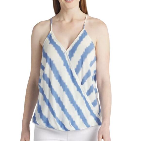 Market & Spruce Blue White Mac Surplice Top NWT Size XL - Picture 1 of 11